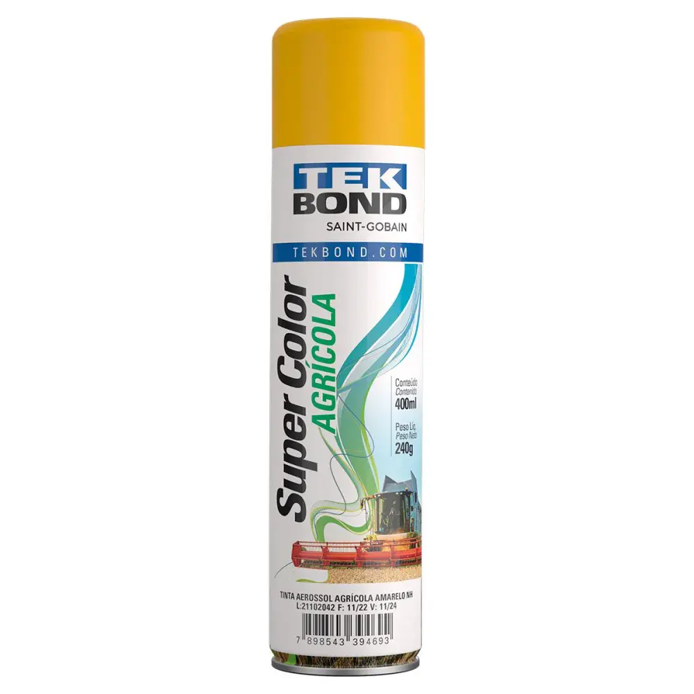 Tinta spray agrícola 400ML super color amarelo Tekbond