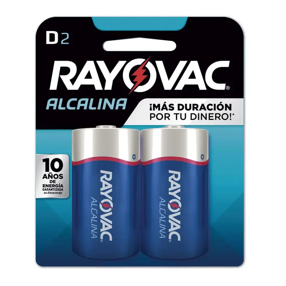 Pilhas alcalinas Rayovac d - 2 peç para alto consumo de energia — fotografia de referência