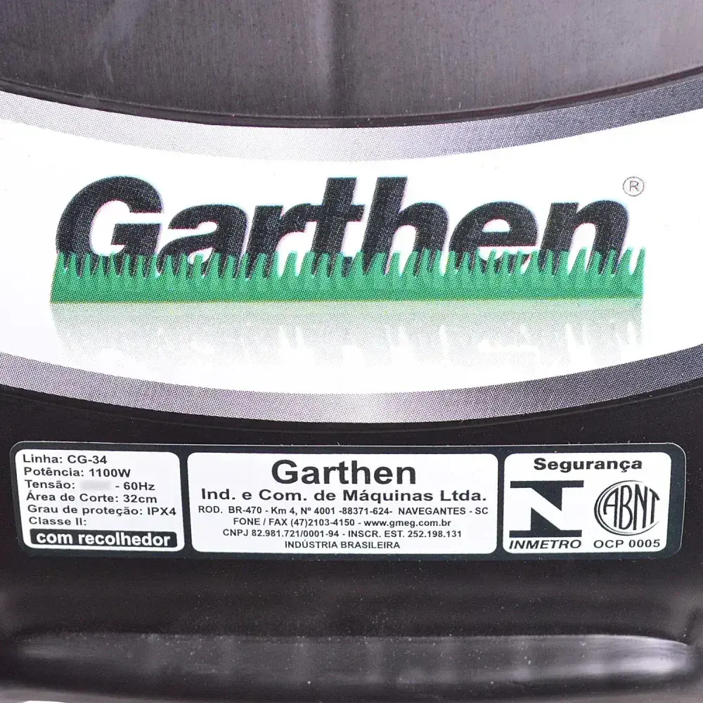 Cortador de grama elétrico com recolhedor 1100W Garthen — fotografia 10