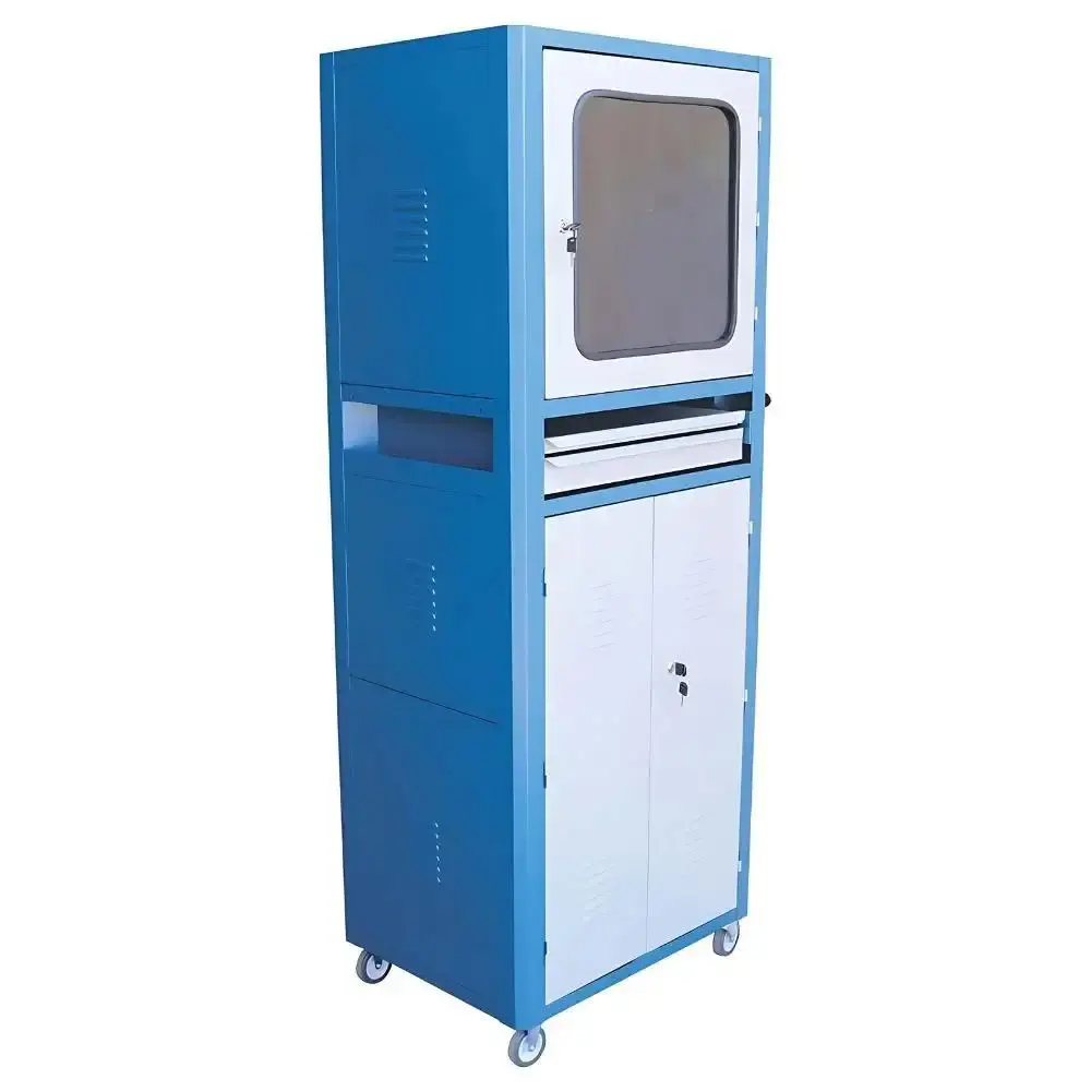 Rack fechado para computador R5 visor vidro temperado Fercar Azul — fotografia de referência