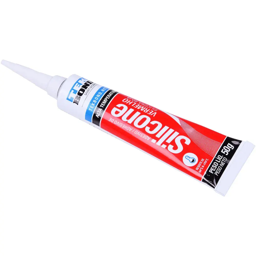 Silicone alta temperatura 50 gramas vermelho Tekbond — fotografia 3