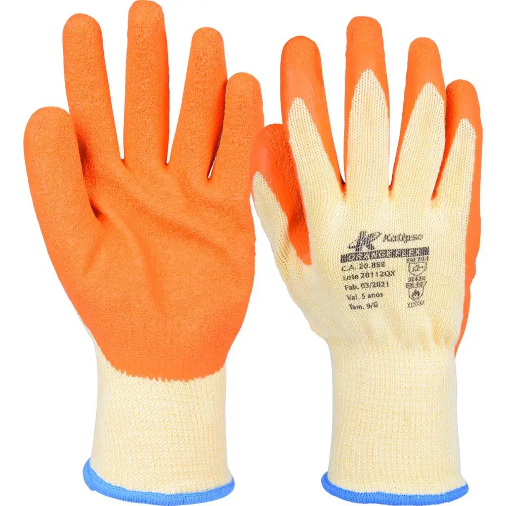 Luva banhada latex Kalipso orangeflex tam gd