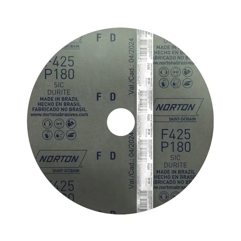 Disco fibra F425 180X22MM grão 180 Norton — fotografia 5
