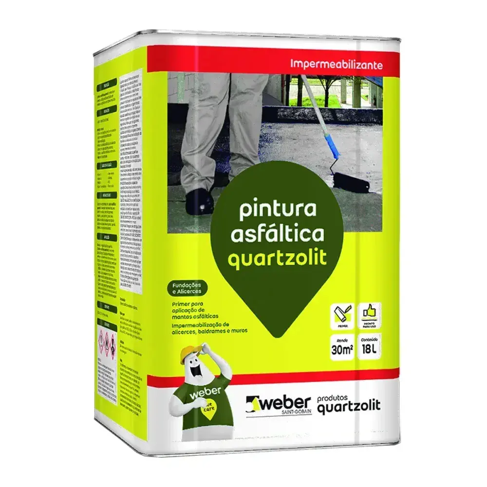 Pintura asfáltica preto 18L Quartzolit — fotografia de referência