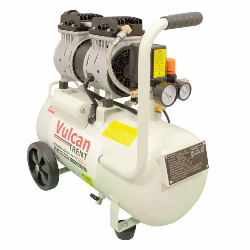 Compressor de ar odontológico silencioso 220V 8 pés 24 litros 82009 Vulcan — fotografia 2