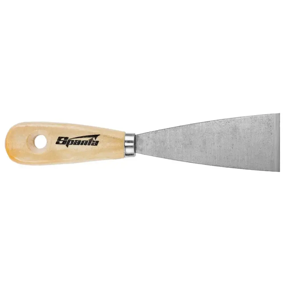 Espatula inox lisa 4CM com cabo de madeira Sparta — fotografia 3