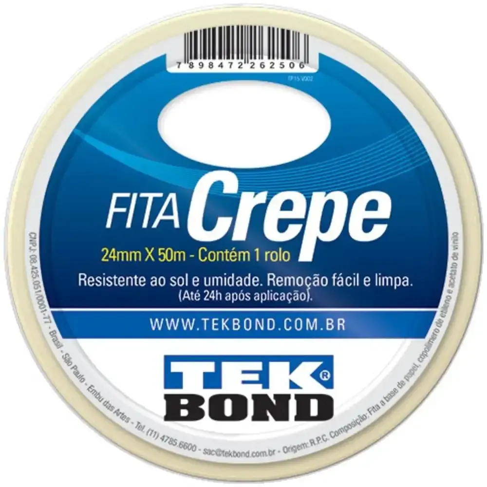 Fita Crepe 24 MM x 50 Metros TEKBOND TEK Bond — fotografia de referência