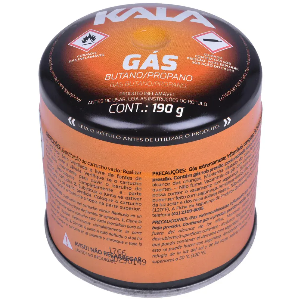 Cartucho de gás butano para maçarico 190G Kala — fotografia de referência