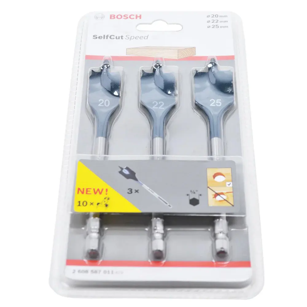 Jogo brocas chatas para fresar self cut speed Bosch - 3 peç — fotografia 4