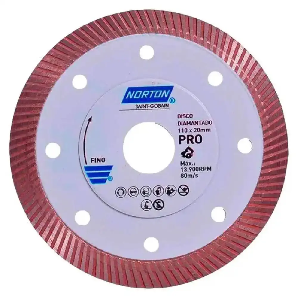 Disco diamantado 4.3/8 POL para porcelanato turbo pro Norton