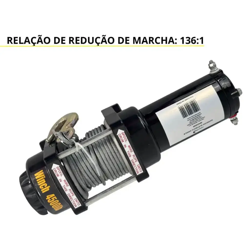 Guincho elétrico 12V 2041 KG com cabo 10 metros IWGE4500 ImportWay — fotografia 10