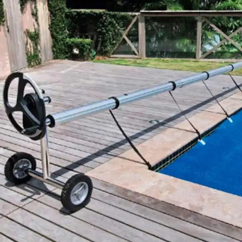 Enrolador para Capa Térmica Piscinas até 5.50 x 20 Metros Aço Inox + Tubos de Alumínio SODRAMAR — fotografia 6