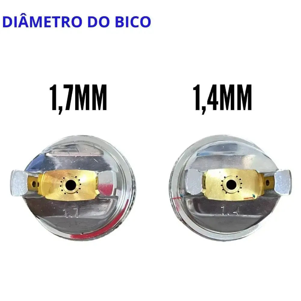 Pistola de pintura gravidade hvlp 2 bicos 1,4 e 1,7 MM EVPPHVLP600-2B Evald — fotografia 5