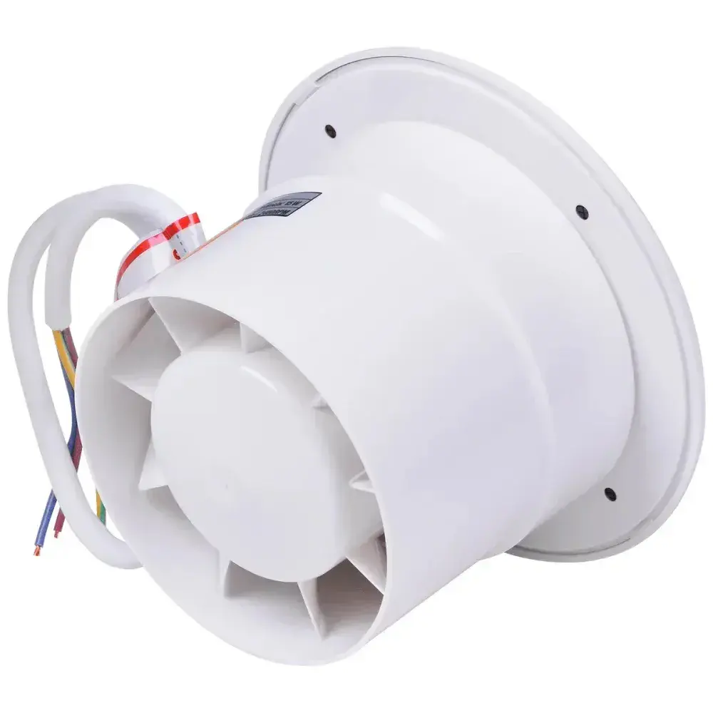 Exaustor para banheiro redondo 100MM 220V branco Liege — fotografia 7
