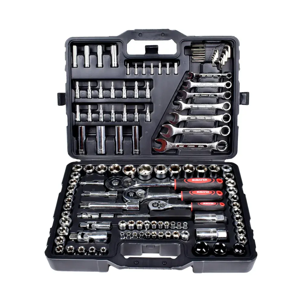 Jogo de soquetes sextavados e bits com 120 peç Bumafer