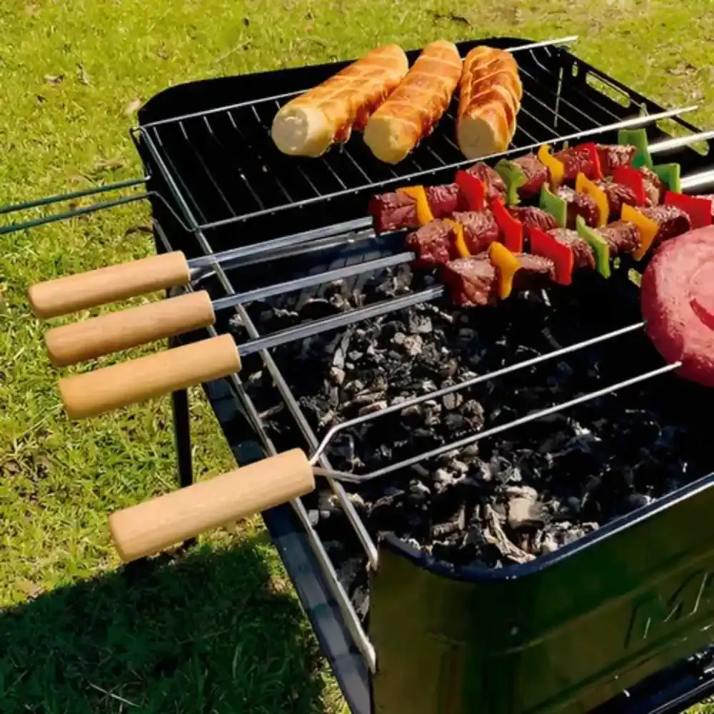 Espeto de alumínio simples 1 metros para churrasco Mor — fotografia 5