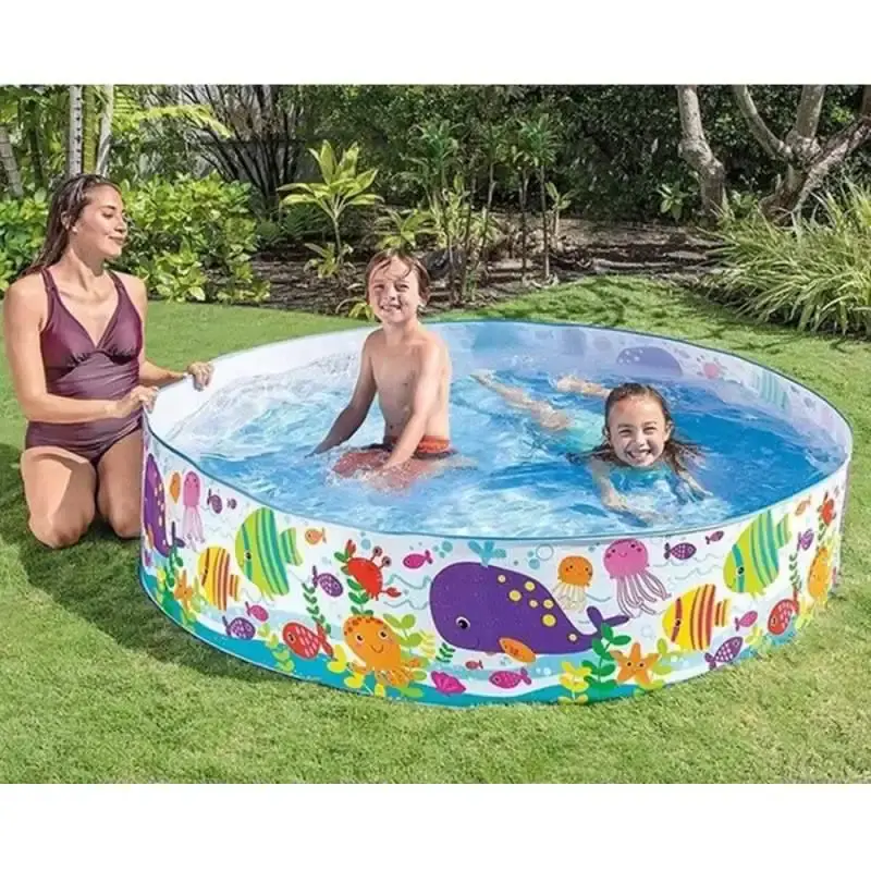 Kit natação piscina snapset 958L + boia braço + touca silicone + óculos espelhado proteção UV Intex — fotografia 6