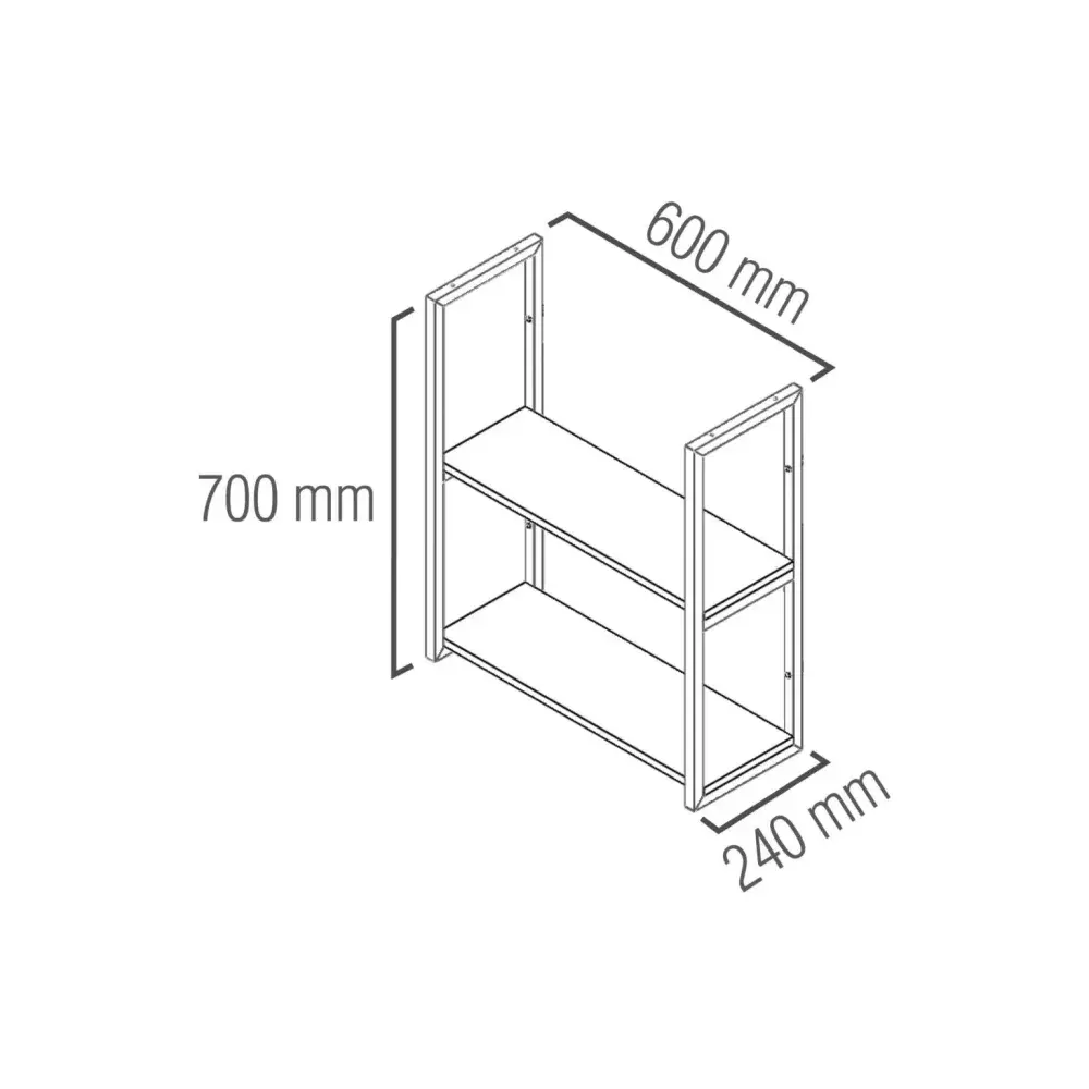 Prateleira industrial parede/teto com 2 prateleiras 60 x 20 cm avelã Brasforma — fotografia 6