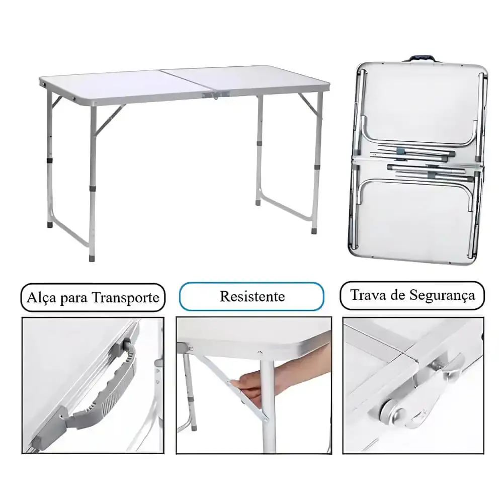 Mesa Prática Dupla 120x60 cm Vira Maleta MOR — fotografia 6