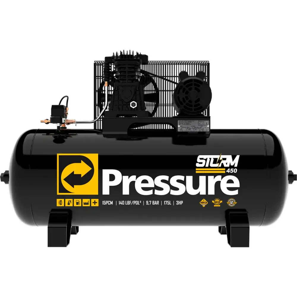 Compressor de ar storm 450 15PCM 140PSI 175L trifásico Pressure — fotografia de referência