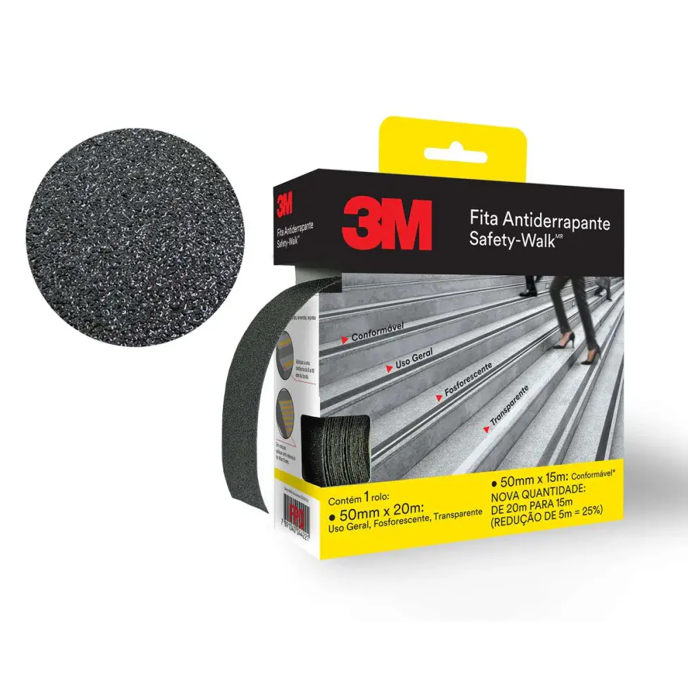 Fita antiderrapante 50MMX20M preto safety walk 3M — fotografia de referência