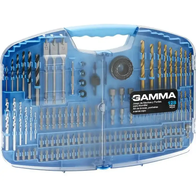 Kit de brocas. ponteiras e serras copo com 129 peças G19517AC Gamma