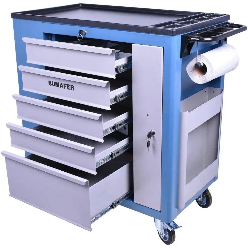 Carro oficina com 5 gavetas e painel 80X45X86CM CR-90 Bumafer — fotografia 4