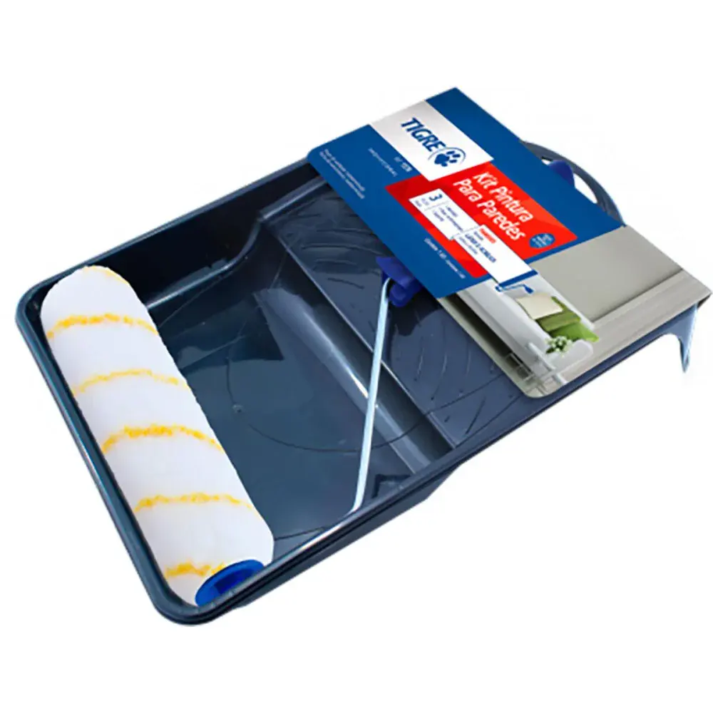 Kit para pintura anti-respingos rolo de 23CM com 3 peç tigre Pinceis Tigre