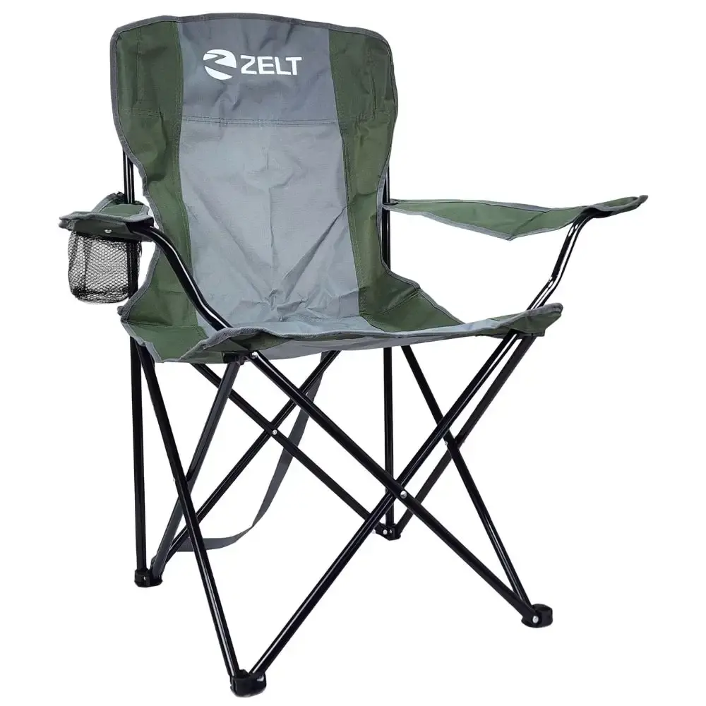 Cadeira Camping de Araguaia 120 kg com Braço e Porta Copo Verde ZELT
