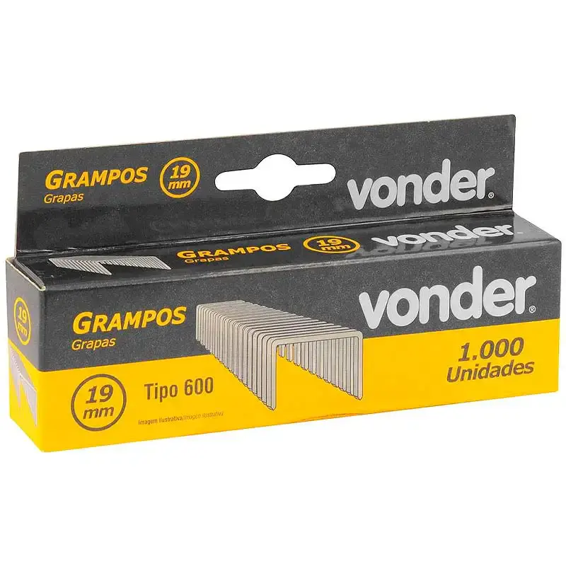 Grampo para grampeador pinador 19MM GPE 916 com 1000 peças Vonder — fotografia 3