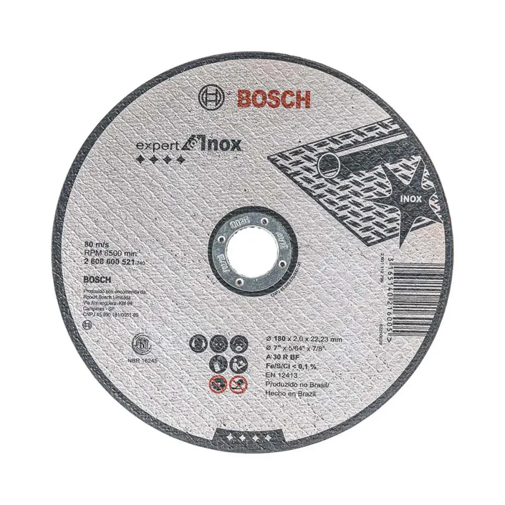 Disco de corte expert em aço inox reto 7 2MM G30 Bosch — fotografia de referência