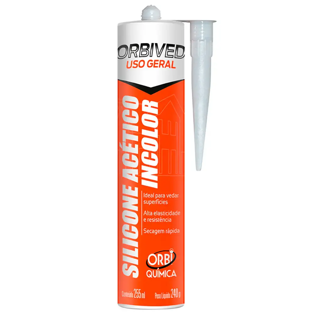 Silicone acético incolor tubo de 240G incolor 16694 Orbi — fotografia de referência