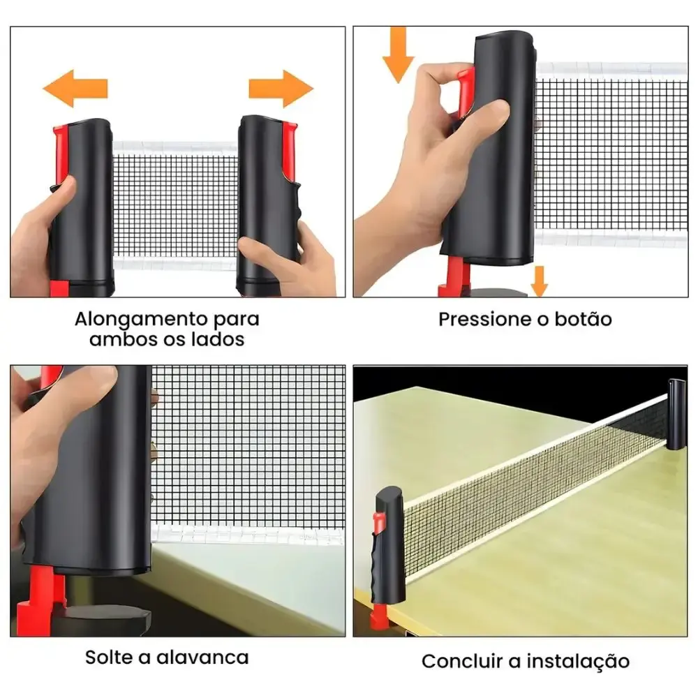 Mesa Dobrável em Alumínio Vira Maleta Camping 120cm x 60cm com Kit Ping Pong ZELT — fotografia 8