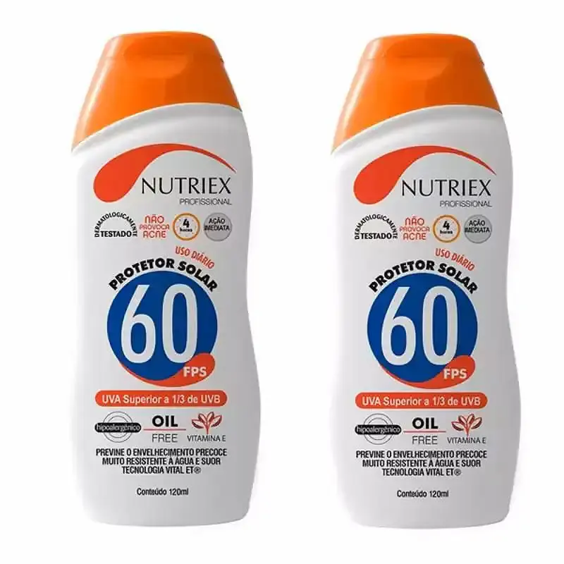 Protetor solar FPS 60 120ML bisnaga com 2 unidades Nutriex — fotografia de referência