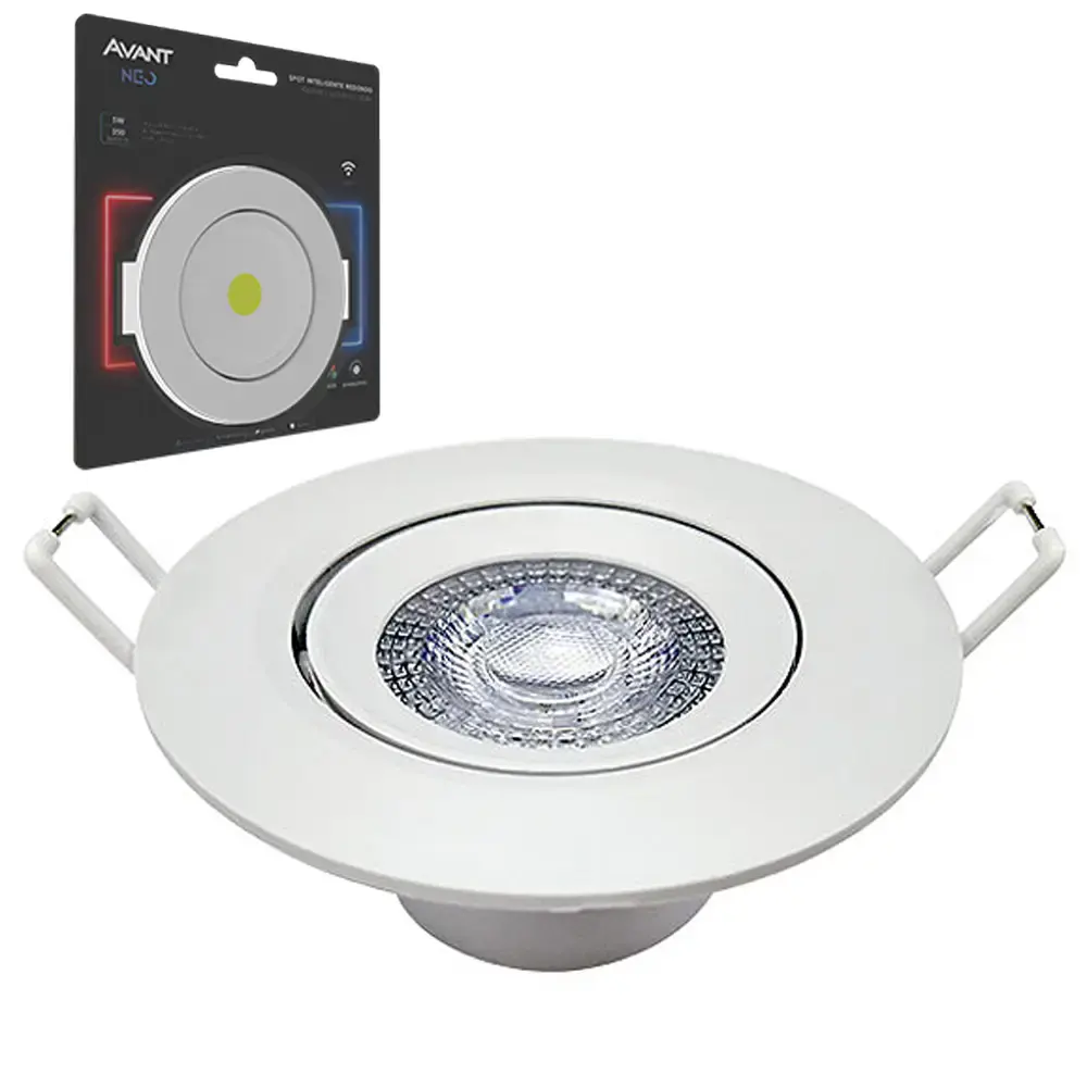 Luminária inteligente RGB led spot neo 5W embutir redonda 2700K a 6500K Avant