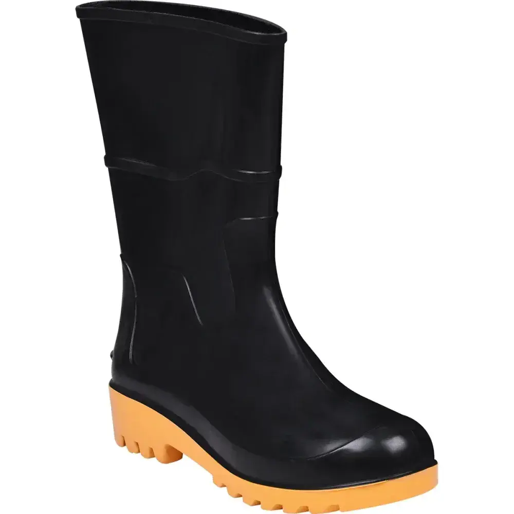 Bota pvc preta/amarela cano médio sem forro N°42 Worker — fotografia 7