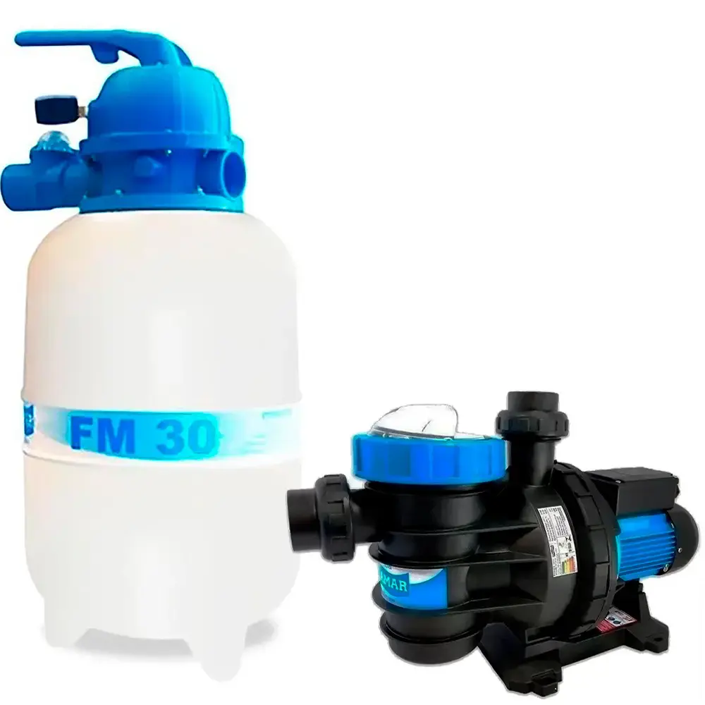 Filtro para piscinas FM 30 Filter com bomba 1/4 CV BMC-25 sodramar até 28 mil litros — fotografia de referência