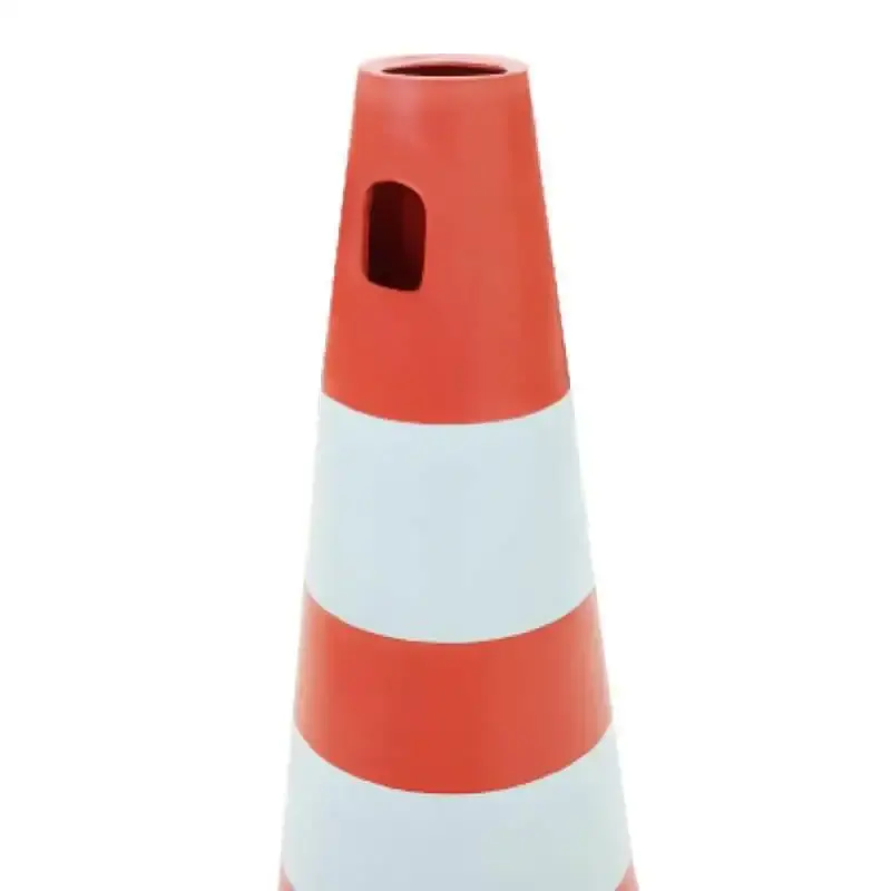 Cone sinalizador rígido PLT de PVC laranja e branco 50 CM Plastcor — fotografia 2