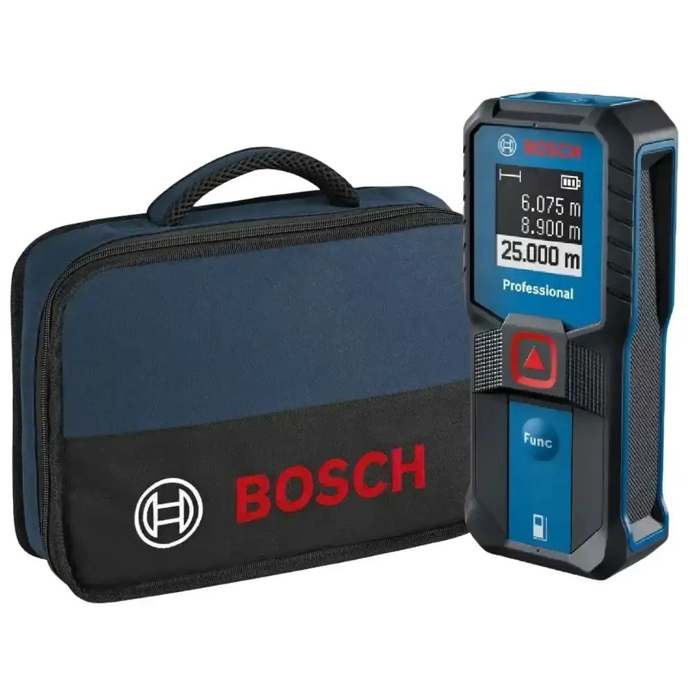 Medidor de distância trena a laser GLM 25-23 com bolsa para ferramentas mini 12POL Bosch — fotografia de referência