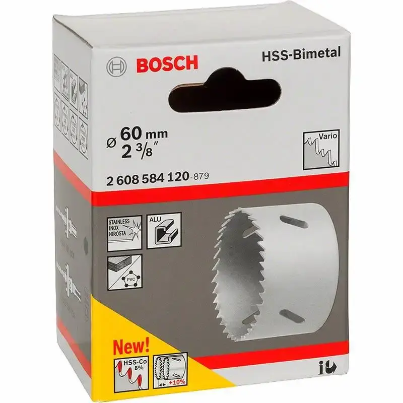 Serra copo 2.3/8 pol 60MM em aço bimetálico e cobalto Bosch — fotografia 4