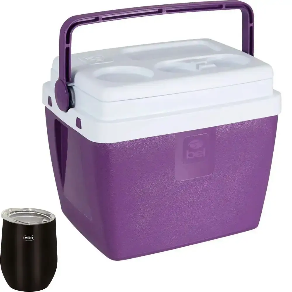 Caixa térmica 19 l Belfix e copo térmico 360ML MOR Rosa — fotografia 6