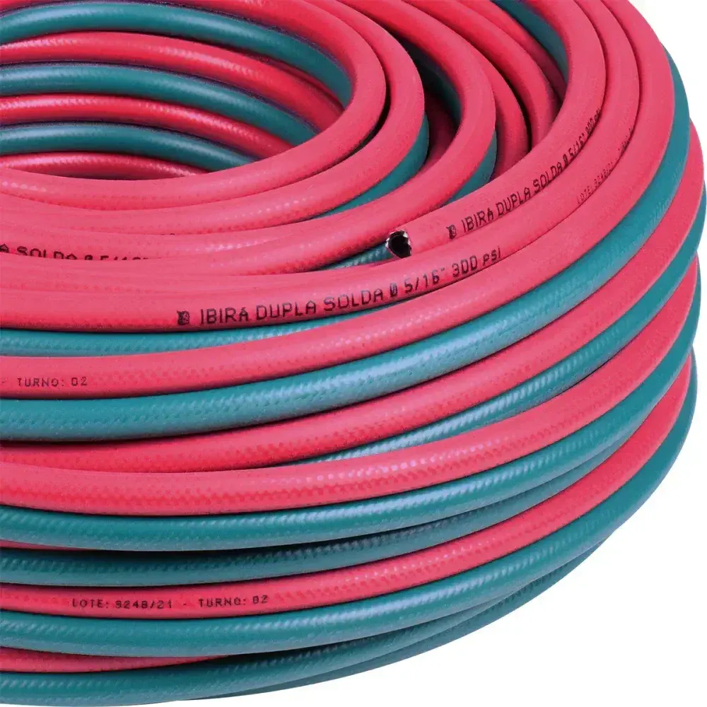 Mangueira para solda dupla 5/16 x 3MM 50 metros verde ibirá — fotografia 5