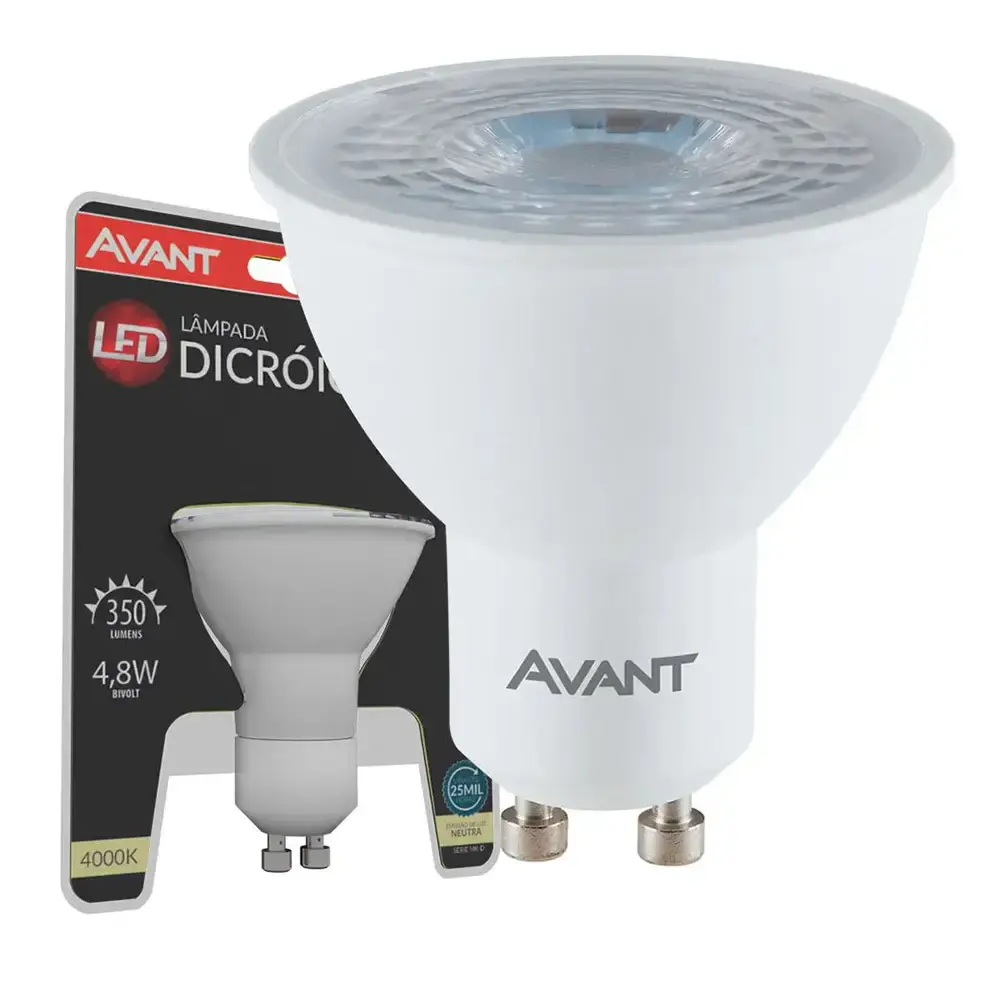 Lâmpada led dicroica MR16 38° 4,8W 350LM branco neutro 4000K bivolt Avant