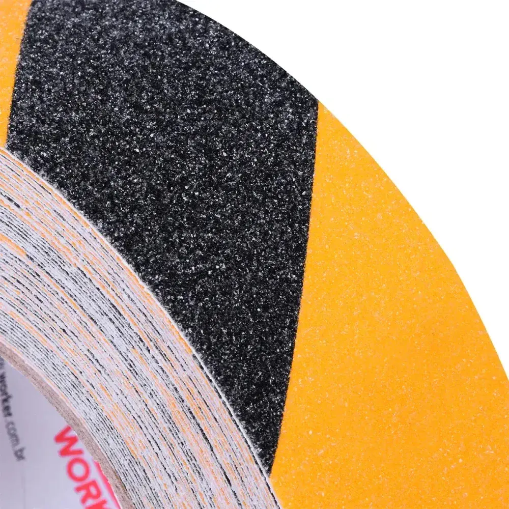 Fita antiderrapante 50MM x 20M zebrada amarelo e preto Worker — fotografia 8