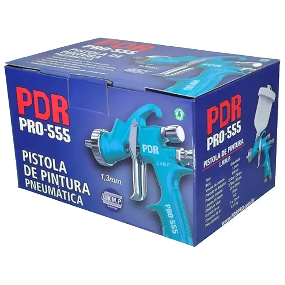 Pistola de Pintura Gravidade 600ml L.V.M.P 1.3mm Pro-555 PDR by LDR2 — fotografia 5
