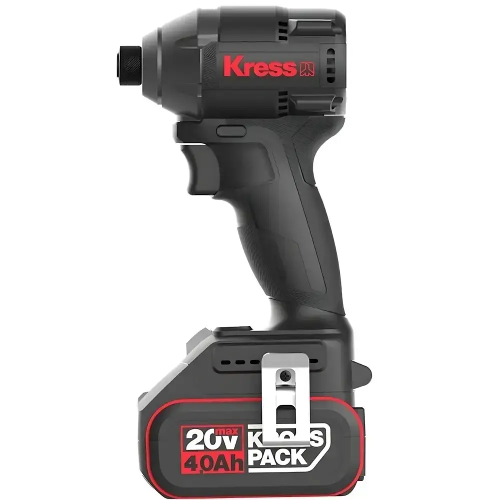 Chave de impacto 1/4 POL com esmerilhadeira 5 POL e bateria 20V 4.0AH carregador Kress — fotografia 2