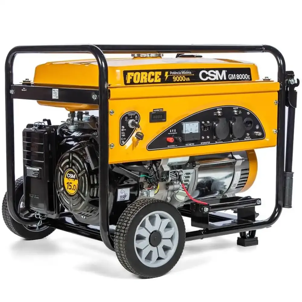 Gerador de energia à gasolina 9KVA 4T bivolt partida elétrica GM 8000E com rodas CSM — fotografia de referência