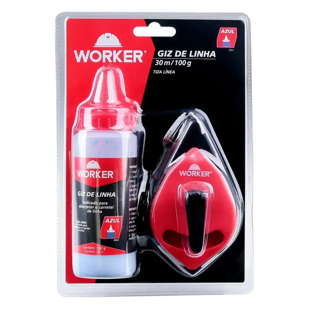 Giz de linha 30M azul para marcação Worker — fotografia 7