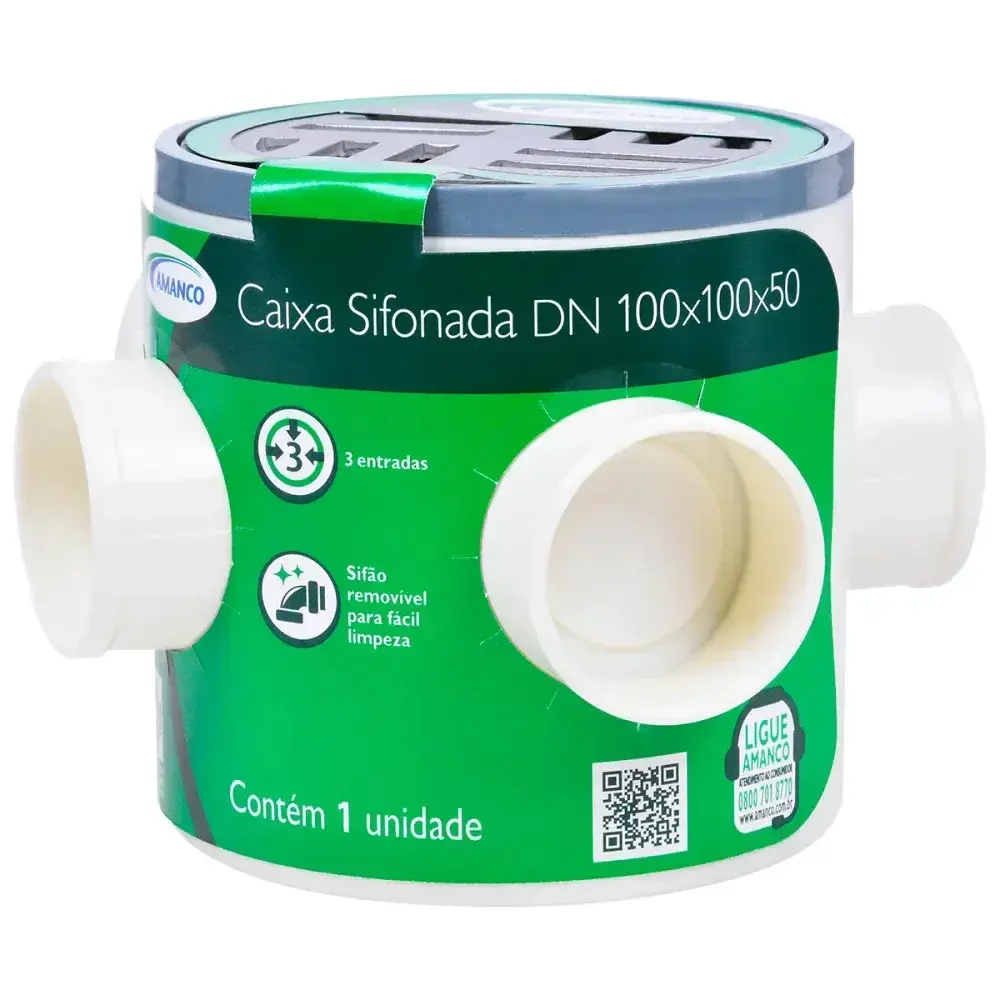 Caixa sifonada red 100X100X50 alum Amanco — fotografia 4
