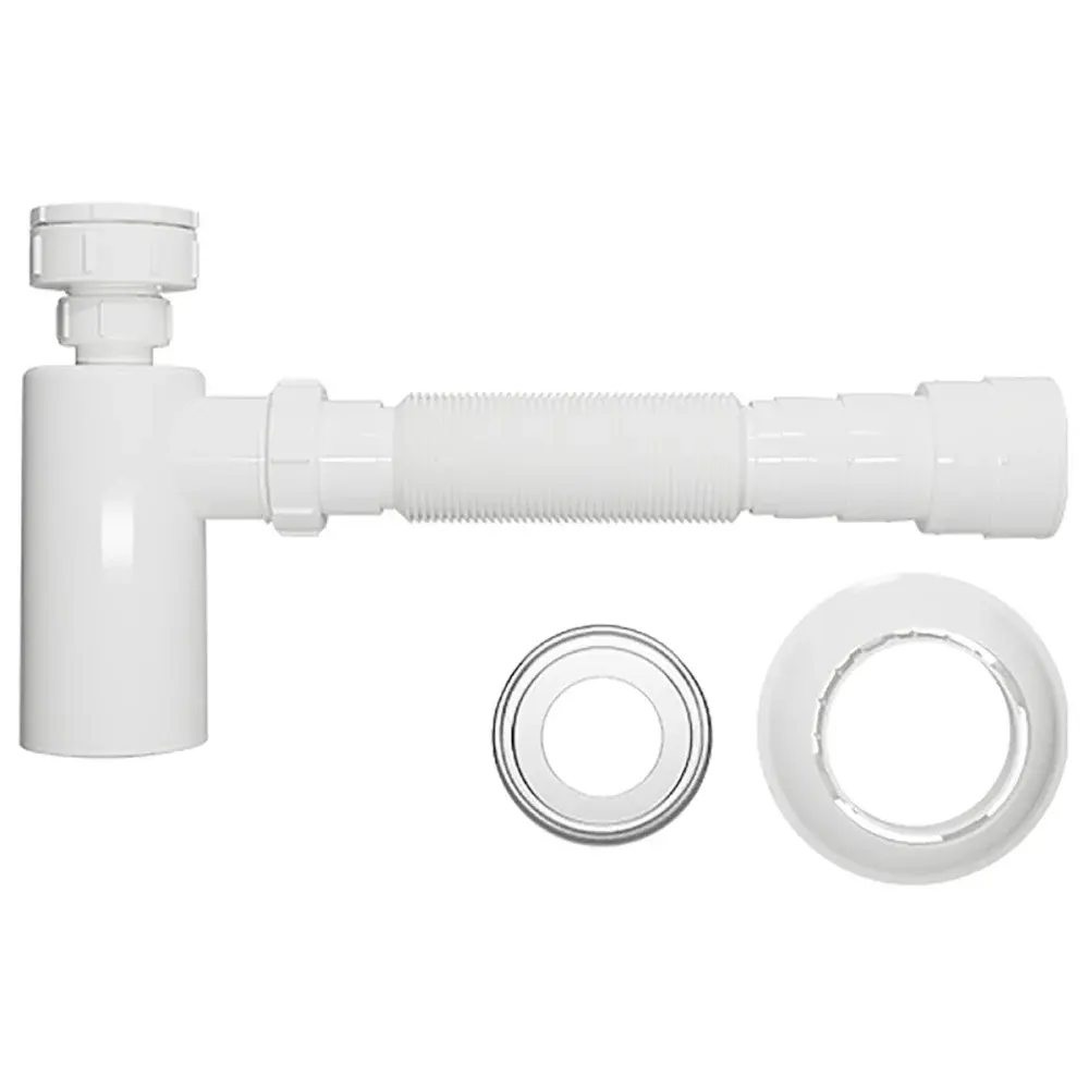 Sifão copo sanfonado para lavatório branco DN38 1.1/2 Blukit